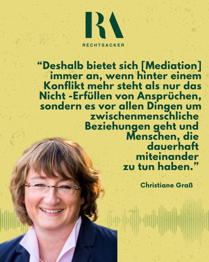 Zitat Christiane Graß im Podcast RechtsAcker